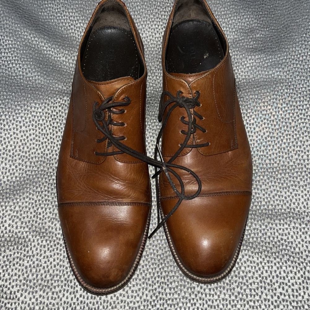 Cole Haan C24120 Tan Men's US 11M Leather Captoe Oxfords Dress Shoes
